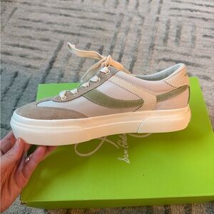 Sam Edelman Women's Beige and Green Sneakers - Simone